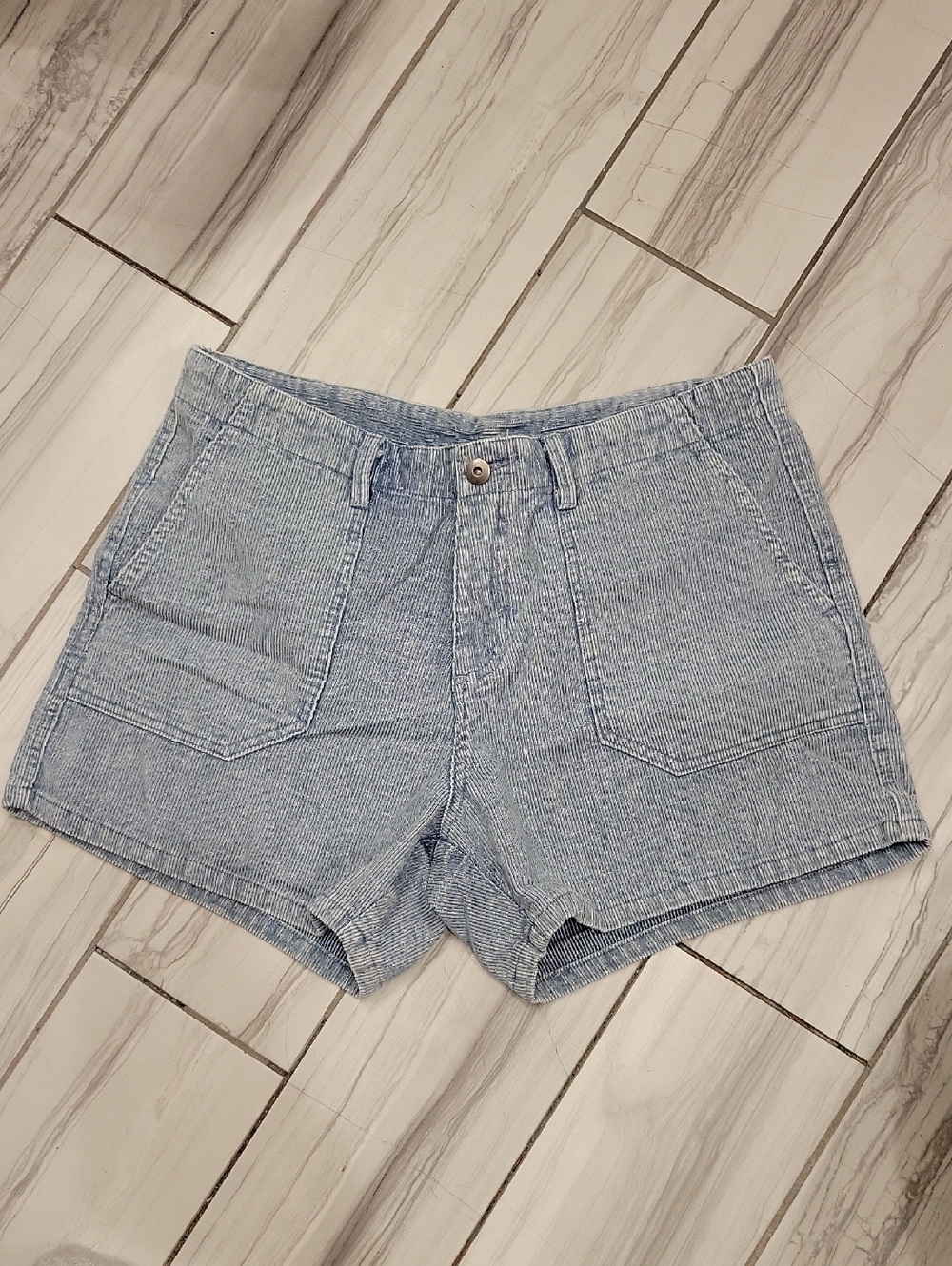 dylan Light Blue Striped Jean Shorts